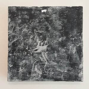 Scenes from Hell - 10x10cm - Mixed Media on Wooden Panel