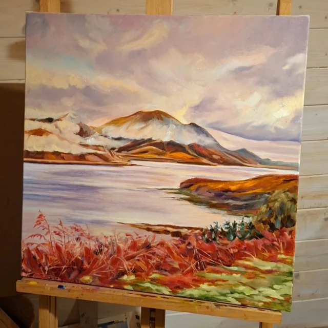 Westport 🤎Oil on canvas#artoclock #irishlandscapes #irishviews #myireland #artclassesdublin