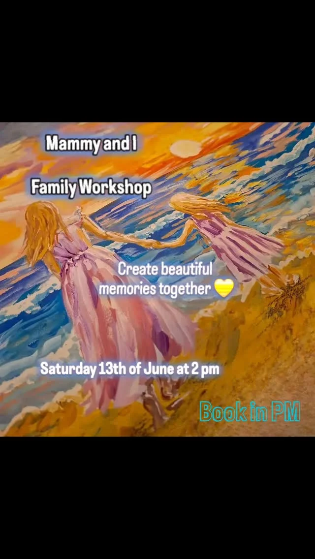 MammyDaughter Time!
Paint together a beautiful diptych
The focus here is to have a quality time together & enjoy ourselves
Also, much fun to create a sunset, sea and dress ourselves into a beautiful dress 👗 ☺️Piece ready for your child's bedroom too!
Suits for children 5+ until ~~~Cost is €55 for the family of two.Location @theparkcommunitycentre#familyartdublin
#familyworkshop
#artclassesdublin
#mammydaughtertime
#familypaintingdublin