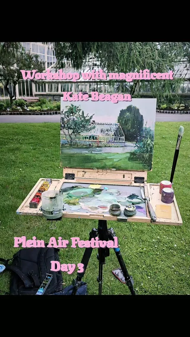 @dublinpleinair.ie and @katebeaganartist a huuuge thanks for this day!!
Best landscape workshop I ever been to! Took away sooo much! Gorgeous location and somehow completed my work in 2 hrs 😄
Then left the painting on the roof of my car while packing 🙈  Had to come back and pick it up from the road 🙃
Had to retouch at home but one painting saved 🙏Looking forward to Friday!! 🩷#dublinpleinair #pleinairireland #pleinairpainting