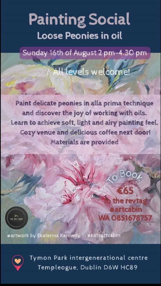A relaxing creative afternoon with paints...
And look at the venueeee, cozy new space in Templeogue@tymonparkic
Tymon Park Intergrational Centre,
Wellington Lane, Templeogue, Dublin D6W HC89First, I wanted to announce the course "Introduction to oils" , because I really really want you to experience the beauty of oil painting if you never done oils before.But then I though we take it slow, no pressure, just exploring and enjoying, we take it by steps, creating together and sharing through the processSpoiler: you may never want to go back to acrylics! 🫣😬
I find painting with oil is easier and more meditative than with other mediums and alla prima its so much fun, yet ... painting is always a beautiful process, no matter what and how!)Next planned socials are landscape and still life in oils!Book in pm, or WA, or rev tag @artcabin with your full name
Materials are included 🎨🖌#paintingsocialsdublin #artclassessouthdublin #artclassesdublin #artclassesterenure #arttempleogue