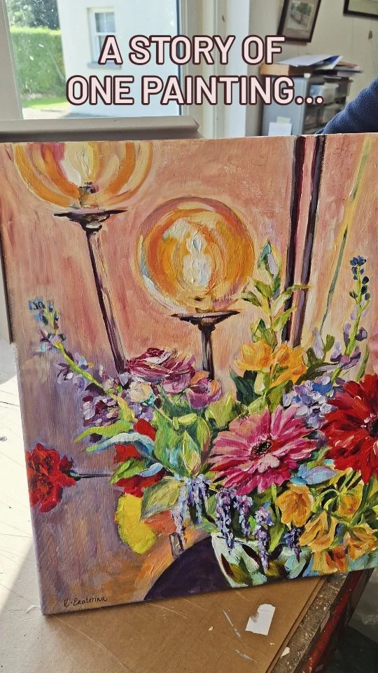 I was thinking today, that every artist's painting is trully a feeling caught in the moment 💫#artislife #lifeisart #lovebottled #floralsinacrylic